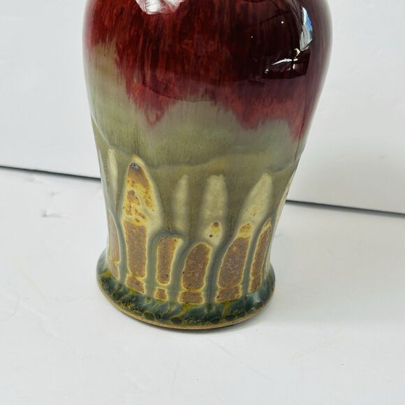 Paul Ray Pottery Drip Glaze Soap Dispenser Signed 8" Pump Studio Seagrove NC - Picture 3 of 7